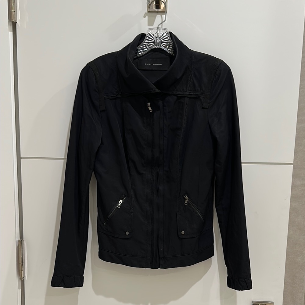 ELIE TAHARI Black Utility Jacket Sleek and Versatile